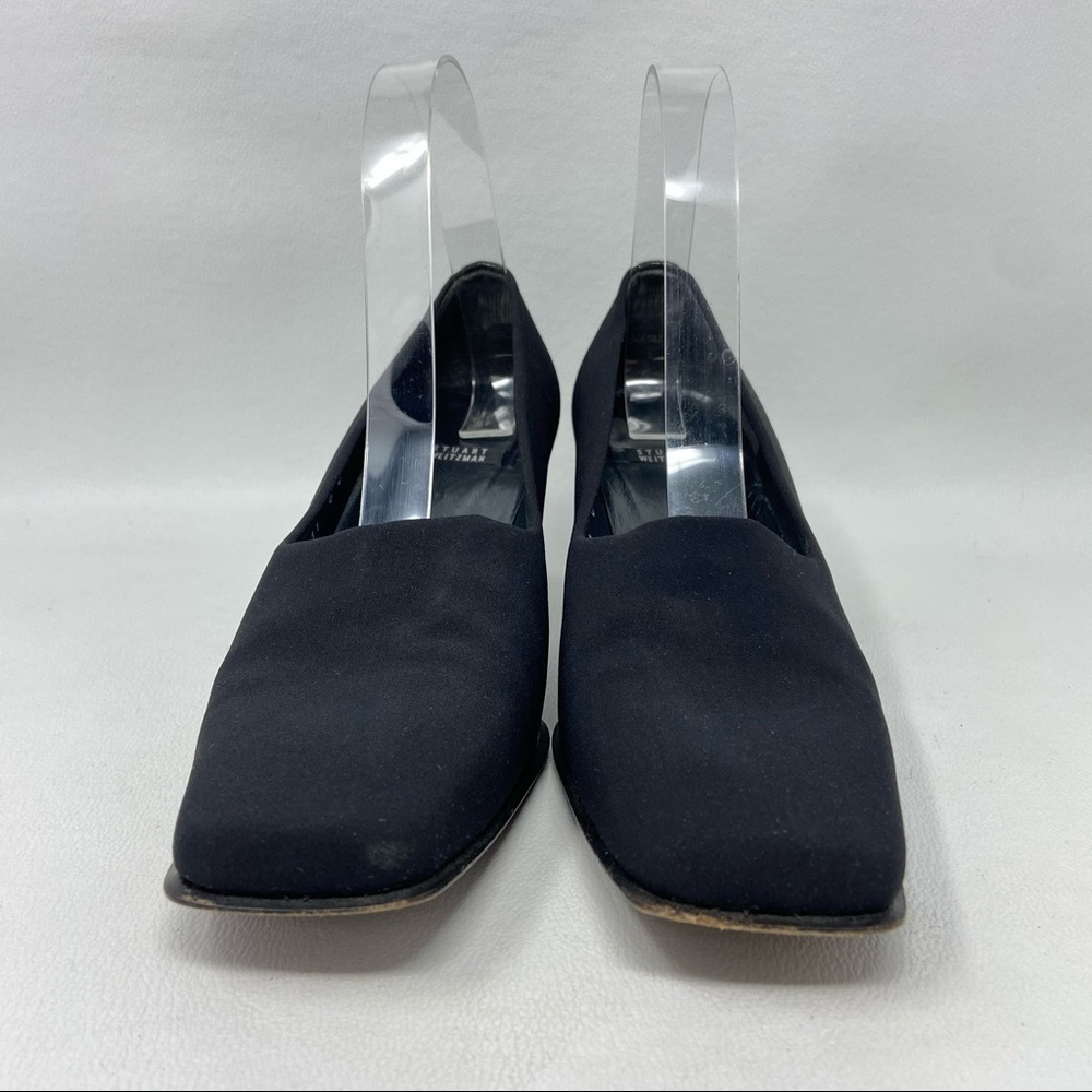 Stuart Weitzman Pumps Black Fabric, Block Heel, W… - image 7